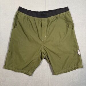 prAna Breathe Shorts Mens Large Polyester Green Activewear Unlined